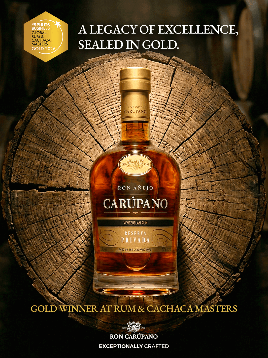 Medalla de oro rum Cachaca Ro Carupano premium rum — Ron Carúpano premium Venezuelan rum